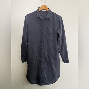 Gentle Fawn Charcoal 100% Tencel Long Sleeve Dress | Size Small